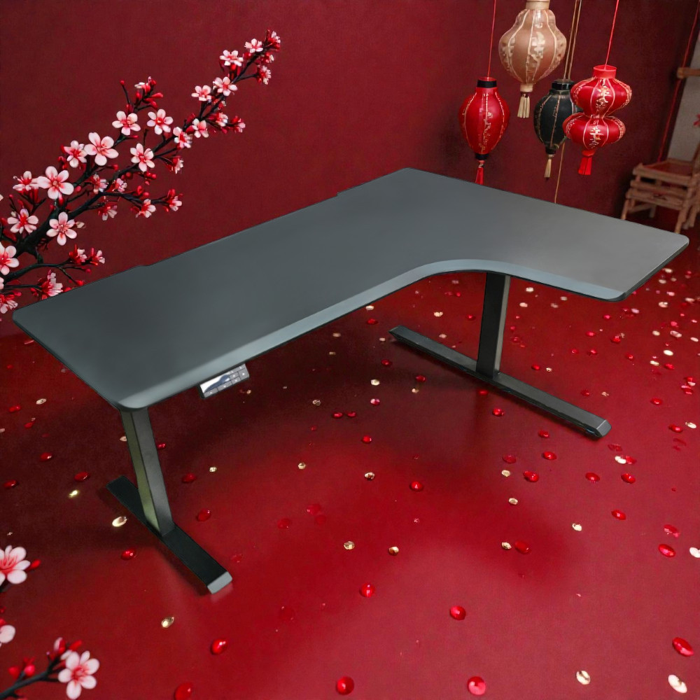 l shape table singapore, l shaped standing desk, adjustable table sg